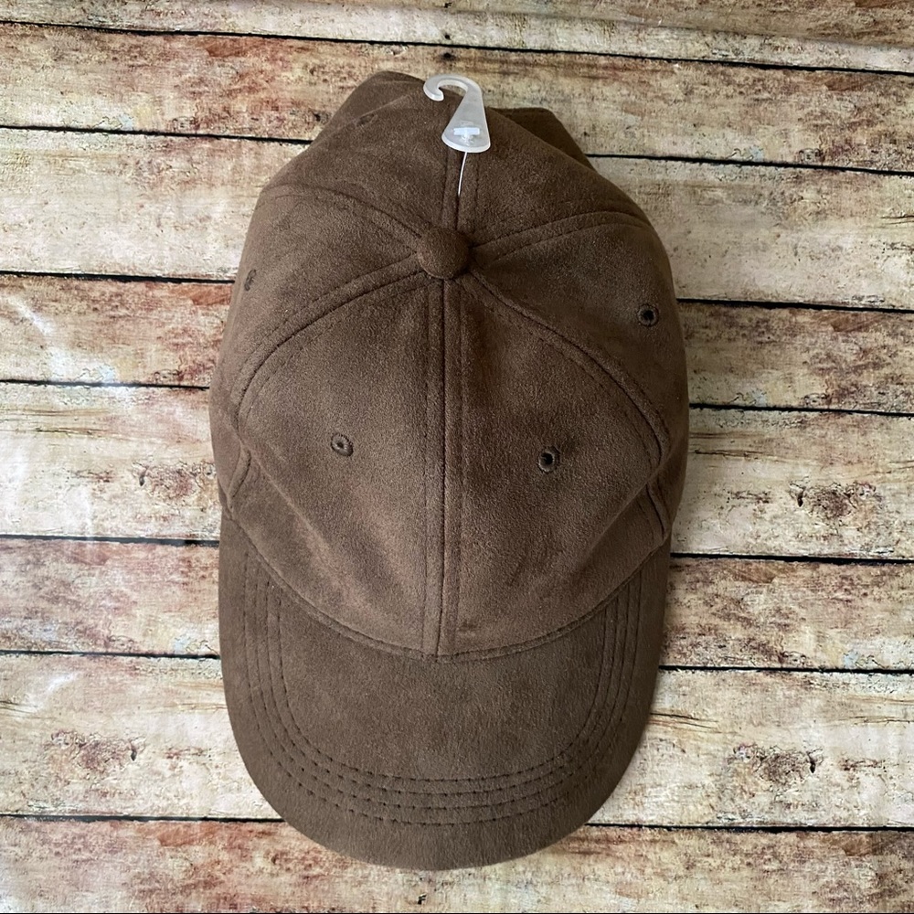 NWOT Old Navy Olive Green Faux Suede Baseball Hat OS - Picture 3 of 5
